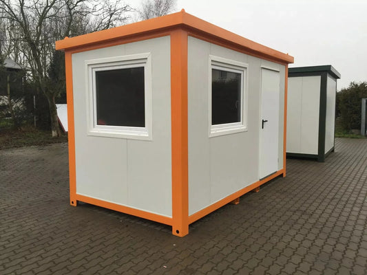 Conteneur bureau 4 x 2,4 m – Poste de sécurité / Contrôle d'accès 9,6 m²