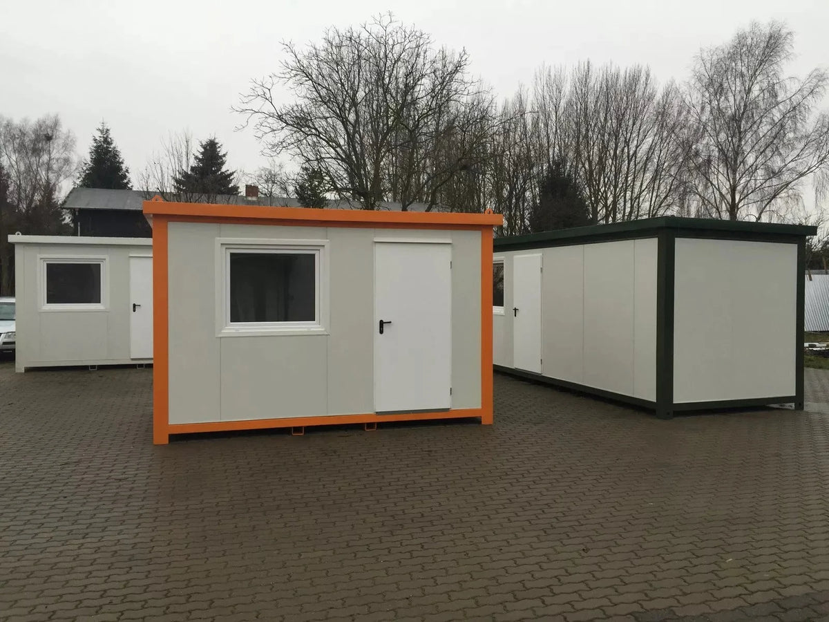 Conteneur bureau 4 x 2,4 m – Poste de sécurité / Contrôle d'accès 9,6 m²