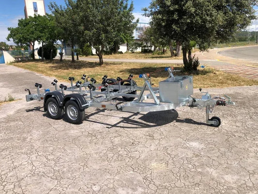 Remorque porte-bateau et Jet Ski professionnelle à double essieu freiné