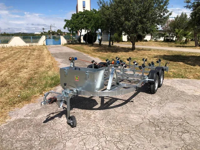 Remorque porte-bateau et Jet Ski professionnelle à double essieu freiné