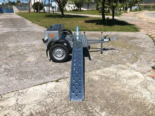 Remorque porte-moto basculante monorail