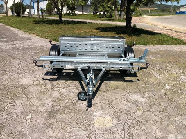 Remorque porte-moto basculante monorail