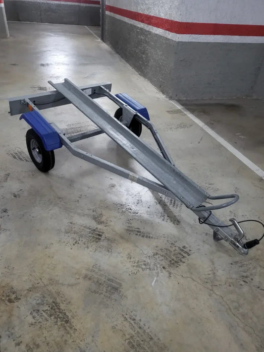 Remorque porte-moto monorail galvanisée