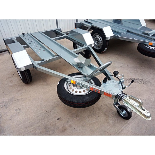 Remorque porte-moto monorail basculante galvanisée