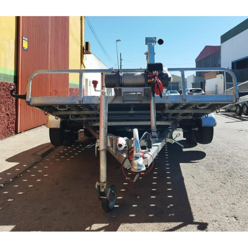 Remorque porte-voitures basculante professionnelle à double essieu