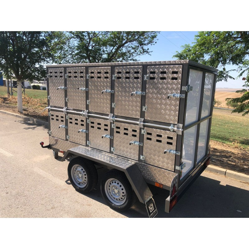 Remorque professionnelle de transport pour chiens de chasse